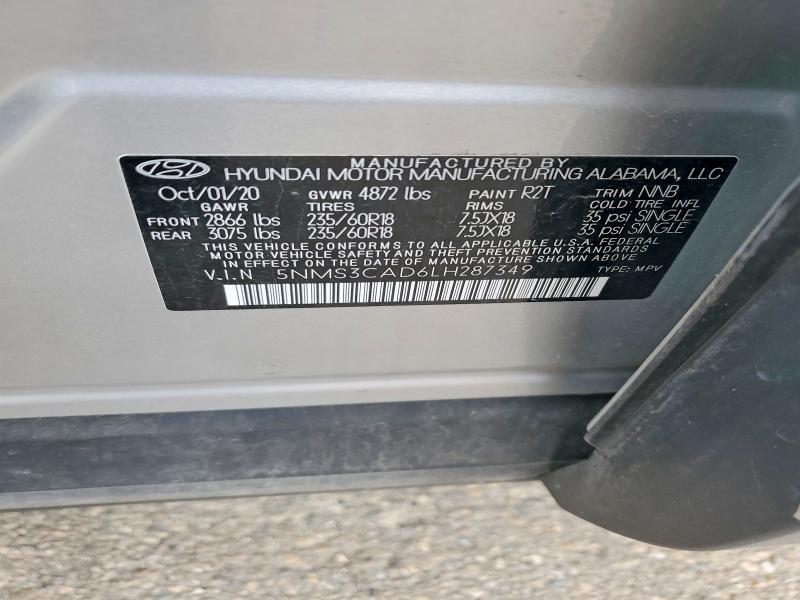 Продаж на аукціоні авто 2020 Hyundai Santa Fe, vin: 5NMS3CAD6LH287349, номер лоту: 48483826