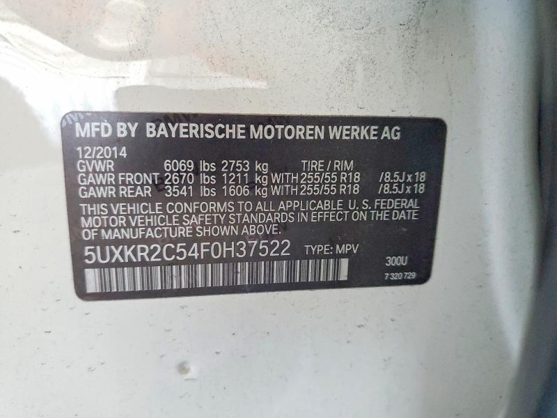 Aukcja sprzedaży 2015 Bmw X5, vin: 5UXKR2C54F0H37522, numer aukcji: 50112146
