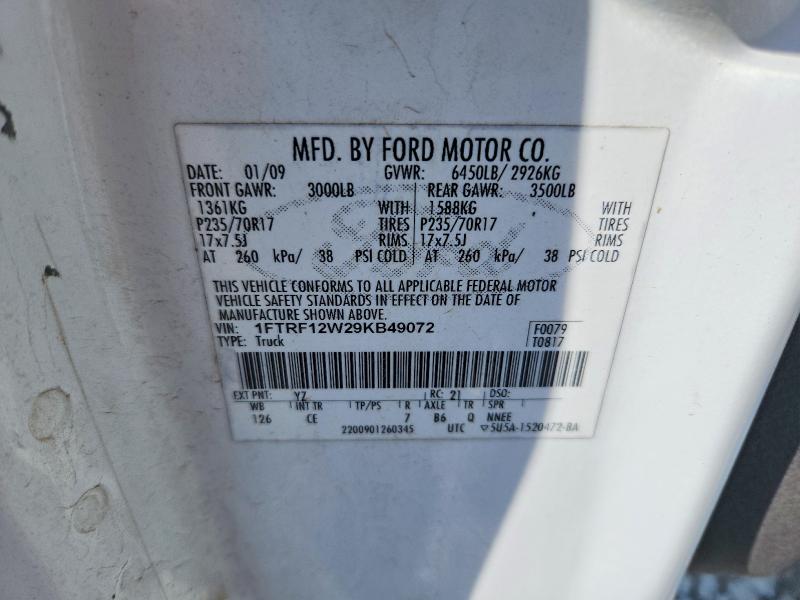 Aukcja sprzedaży 2009 Ford F150, vin: 1FTRF12W29KB49072, numer aukcji: 49065936