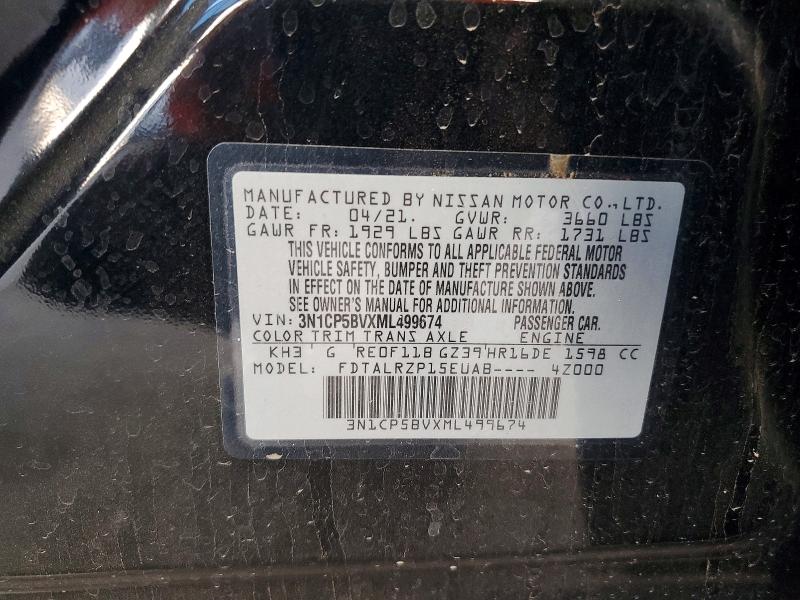 Aukcja sprzedaży 2021 Nissan Kicks, vin: 3N1CP5BVXML499674, numer aukcji: 50446666