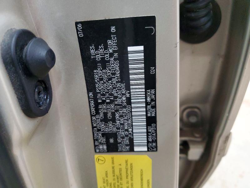 49034506 :رقم المزاد ، JTJHW31U862007003 vin ، 2006 Lexus Rx 400h مزاد بيع