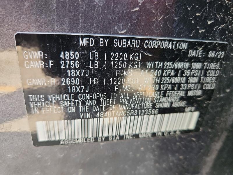 Продаж на аукціоні авто 2024 Subaru Outback, vin: 4S4BTANC5R3123566, номер лоту: 51413856