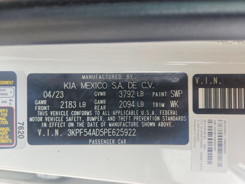 Продаж на аукціоні авто 2023 Kia Forte, vin: 3KPF54AD5PE625922, номер лоту: 50158576