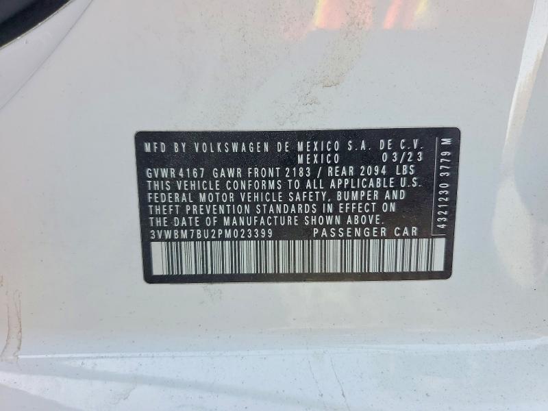 Aukcja sprzedaży 2023 Volkswagen Jetta, vin: 3VWBM7BU2PM023399, numer aukcji: 48123086