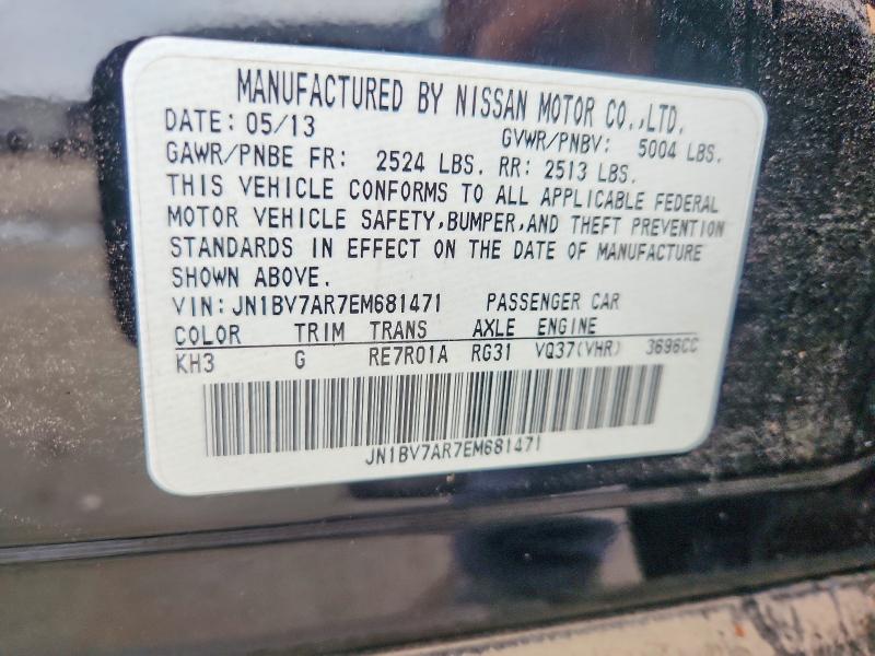Aukcja sprzedaży 2014 Infiniti Q50, vin: JN1BV7AR7EM681471, numer aukcji: 51708876
