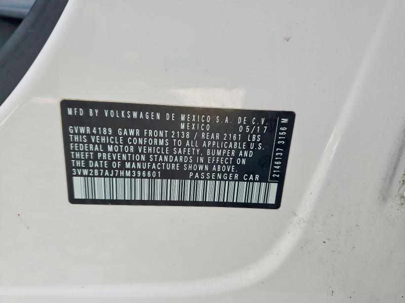 Продажа на аукционе авто 2017 Volkswagen Jetta, vin: 3VW2B7AJ7HM396601, номер лота: 50115856
