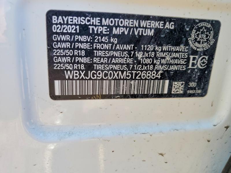 Aukcja sprzedaży 2021 Bmw X1, vin: WBXJG9C0XM5T26884, numer aukcji: 49567606