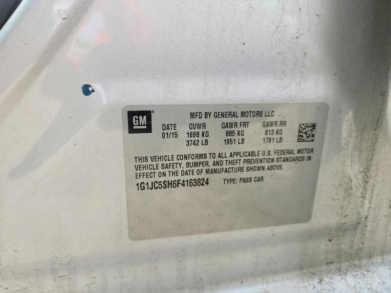 Продажа на аукционе авто 2015 Chevrolet Sonic, vin: 1G1JC5SH6F4163824, номер лота: 51435996