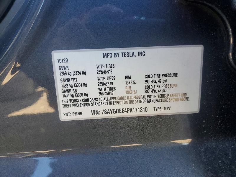 Aukcja sprzedaży 2023 Tesla Model Y, vin: 7SAYGDEE4PA171310, numer aukcji: 50641056