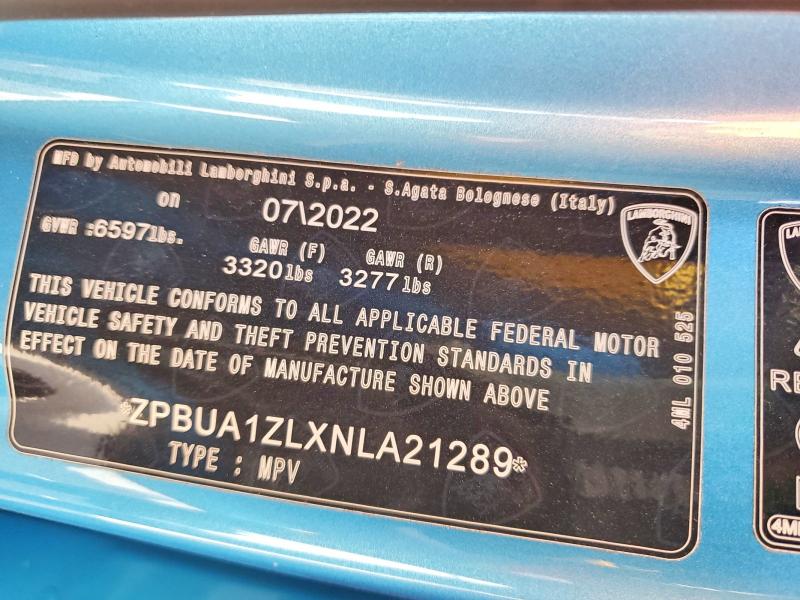 48703026 :رقم المزاد ، ZPBUA1ZLXNLA21289 vin ، 2022 Lamborghini Urus مزاد بيع