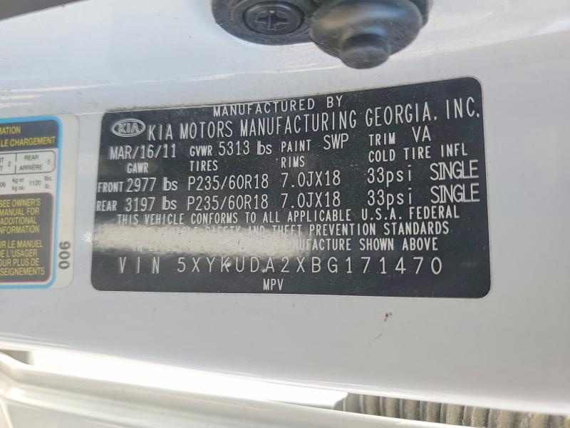 Продажа на аукционе авто 2011 Kia Sorento, vin: 5XYKUDA2XBG171470, номер лота: 51011626