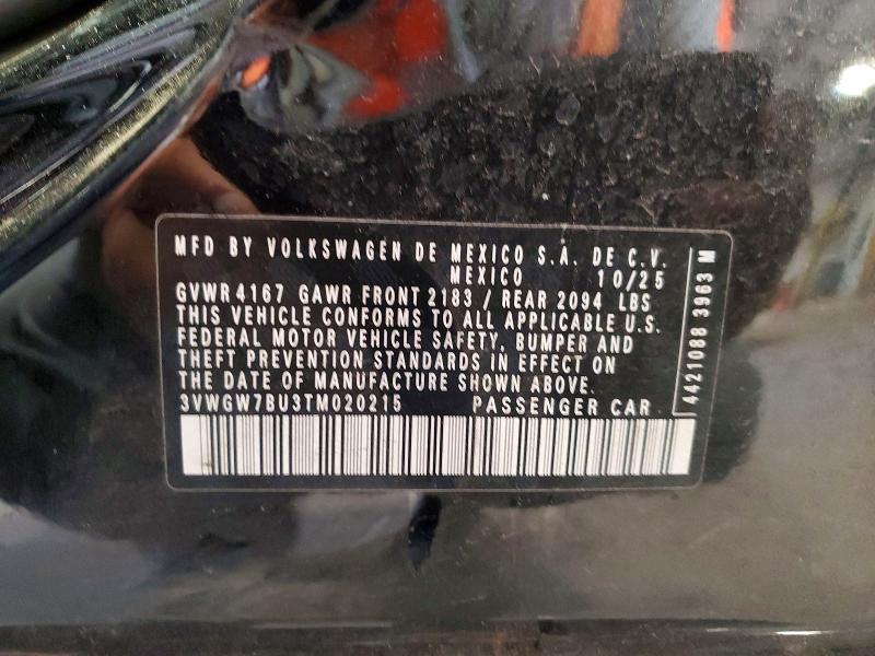 Aukcja sprzedaży 2026 Volkswagen Jetta, vin: 3VWGW7BU3TM020215, numer aukcji: 51083396