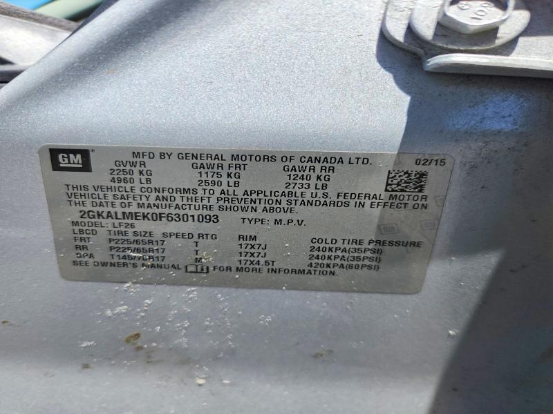 Продажа на аукционе авто 2015 Gmc Terrain, vin: 2GKALMEK0F6301093, номер лота: 49964416
