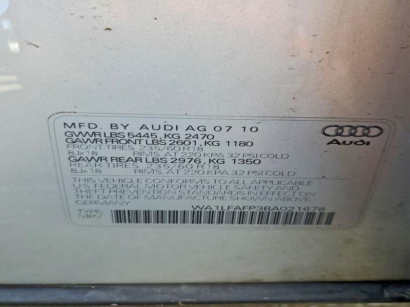 Продажа на аукционе авто 2011 Audi Q5, vin: WA1LFAFP3BA021678, номер лота: 47909036