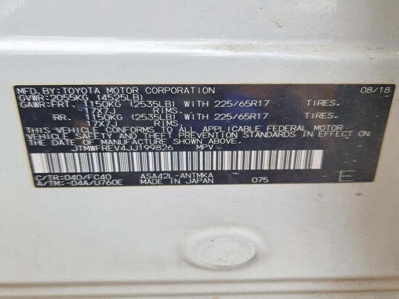 Aukcja sprzedaży 2018 Toyota Rav4, vin: JTMWFREV4JJ199826, numer aukcji: 48709836