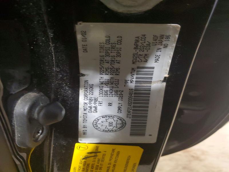 51010426 :رقم المزاد ، JTEHF21A920064816 vin ، 2002 Toyota Highlander مزاد بيع