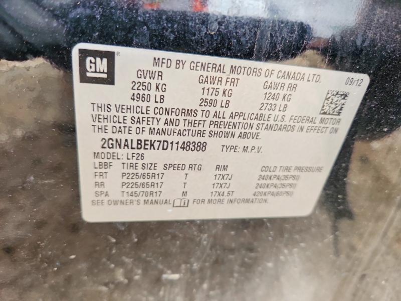 Продаж на аукціоні авто 2013 Chevrolet Equinox, vin: 2GNALBEK7D1148388, номер лоту: 51631636