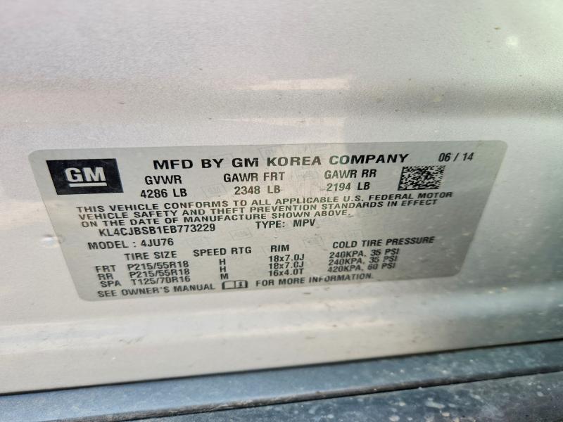48919506 :رقم المزاد ، KL4CJBSB1EB773229 vin ، 2014 Buick Encore مزاد بيع