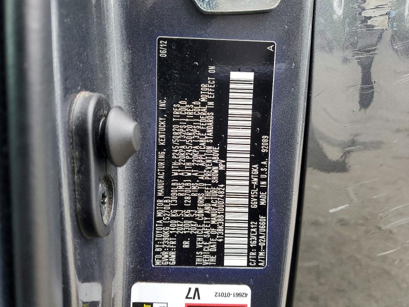 Aukcja sprzedaży 2013 Toyota Venza, vin: 4T3BK3BB1DU074824, numer aukcji: 50904796