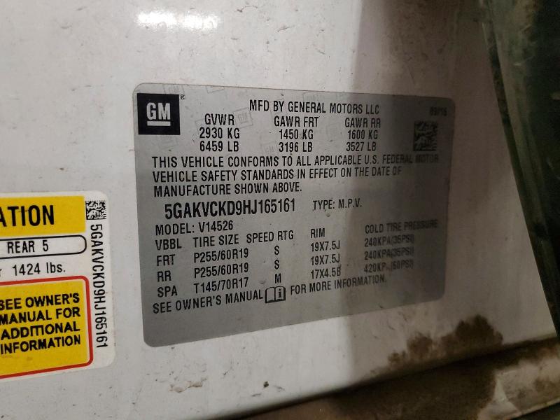 Продажа на аукционе авто 2017 Buick Enclave, vin: 5GAKVCKD9HJ165161, номер лота: 49380056