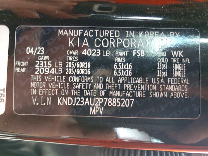 51240896 :رقم المزاد ، KNDJ23AU2P7885207 vin ، 2023 Kia Soul مزاد بيع