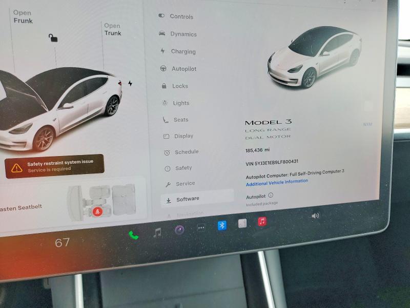 50661826 :رقم المزاد ، 5YJ3E1EB9LF800431 vin ، 2020 Tesla Model 3 مزاد بيع