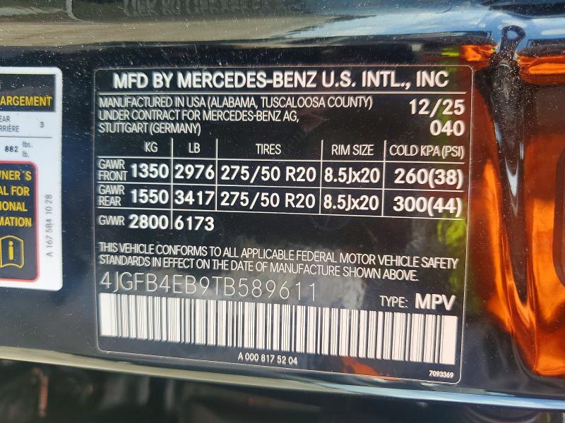 Продажа на аукционе авто 2026 Mercedes-benz Gle, vin: 4JGFB4EB9TB589611, номер лота: 50003056