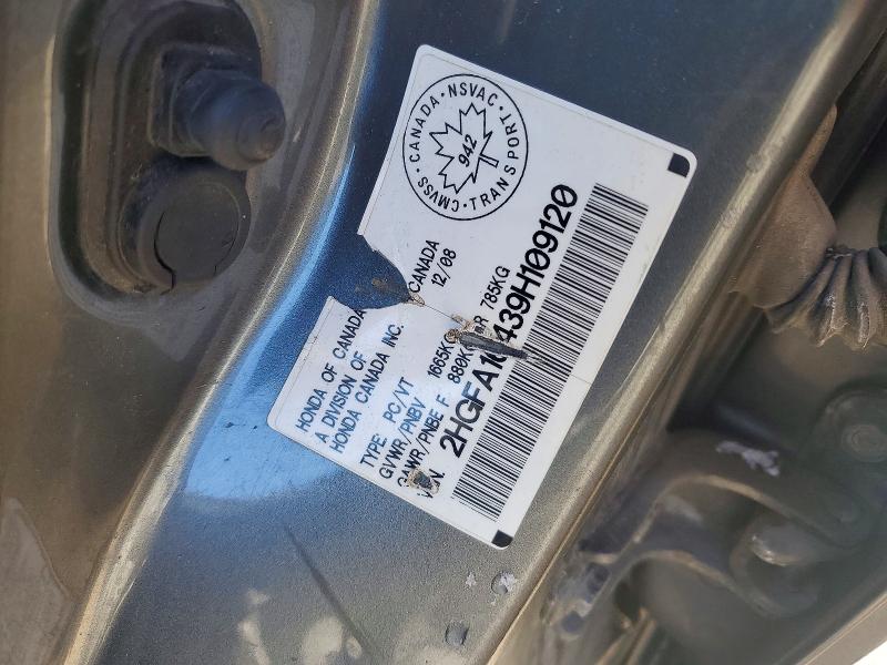 50515376 :رقم المزاد ، 2HGFA16439H109120 vin ، 2009 Honda Civic مزاد بيع