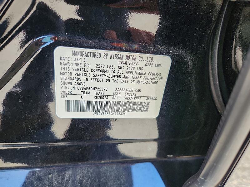 Aukcja sprzedaży 2013 Infiniti G37 Sedan, vin: JN1CV6AP6DM722376, numer aukcji: 49532636