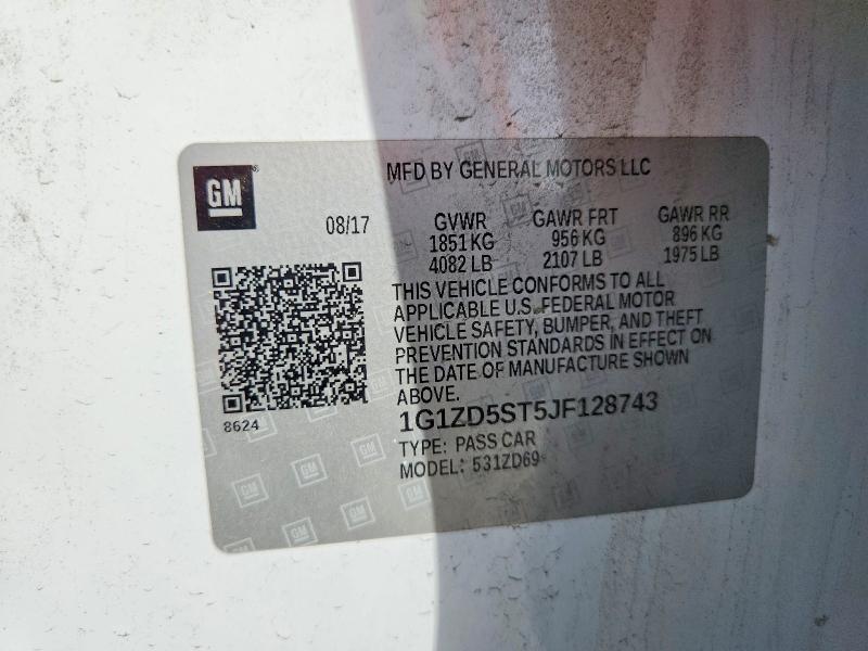 51798566 :رقم المزاد ، 1G1ZD5ST5JF128743 vin ، 2018 Chevrolet Malibu مزاد بيع