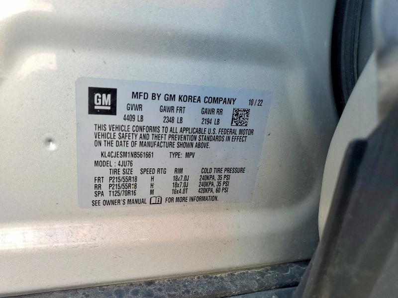 Продаж на аукціоні авто 2022 Buick Encore, vin: KL4CJESM1NB561661, номер лоту: 50358616