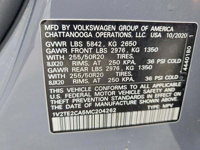 Aukcja sprzedaży 2021 Volkswagen Atlas Cross Sport, vin: 1V2TE2CA5MC204262, numer aukcji: 49363036