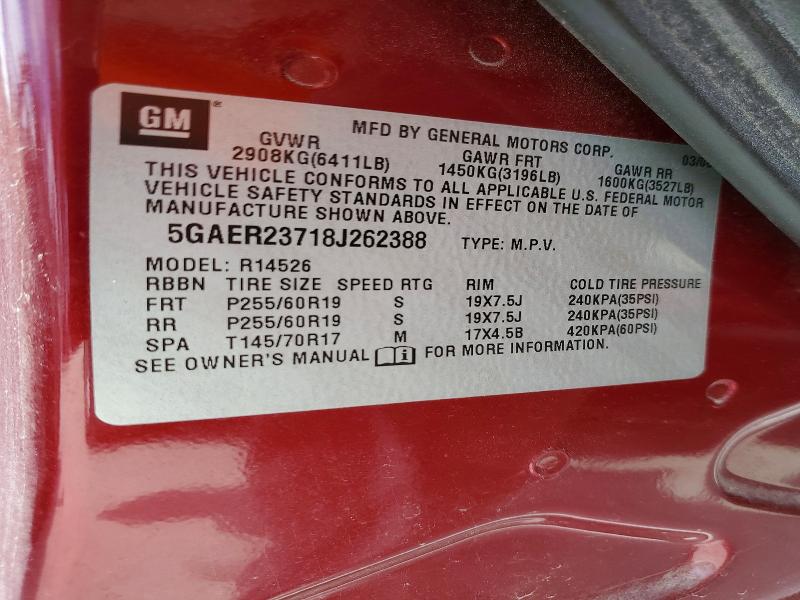 Aukcja sprzedaży 2008 Buick Enclave, vin: 5GAER23718J262388, numer aukcji: 51024716