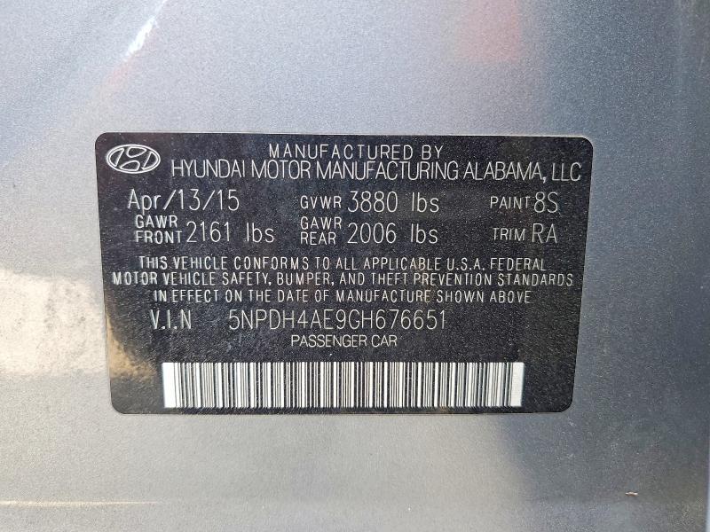 2016 Hyundai Elantra მანქანა იყიდება აუქციონზე, vin: 5NPDH4AE9GH676651, აუქციონის ნომერი: 50196426