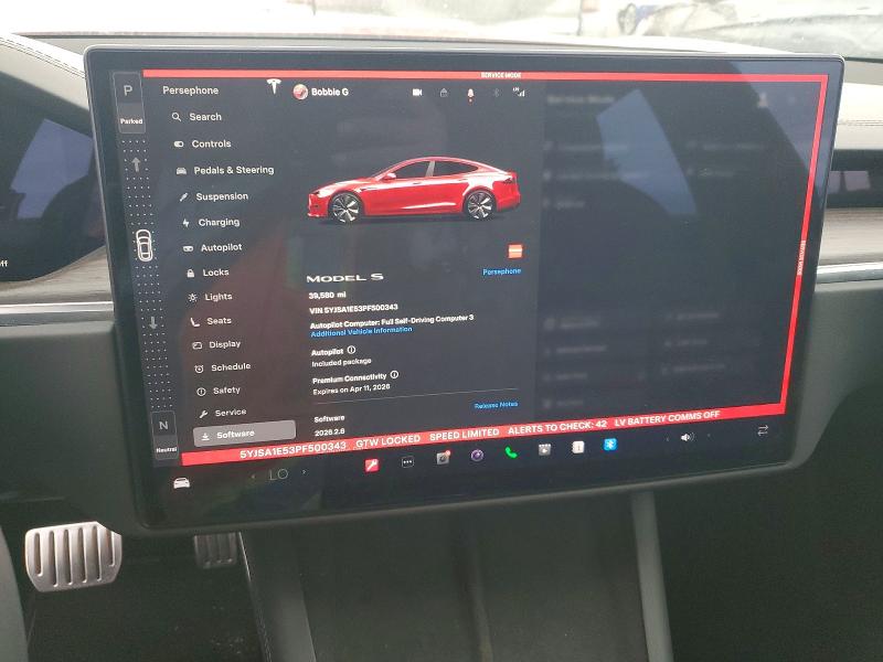 47991226 :رقم المزاد ، 5YJSA1E53PF500343 vin ، 2023 Tesla Model S مزاد بيع