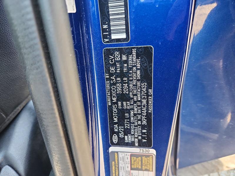 Продажа на аукционе авто 2021 Kia Forte, vin: 3KPF44AC3ME370435, номер лота: 50766396