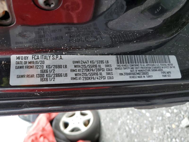 2021 Ram Promaster City მანქანა იყიდება აუქციონზე, vin: ZFBHRFBB2M6T38693, აუქციონის ნომერი: 48191896