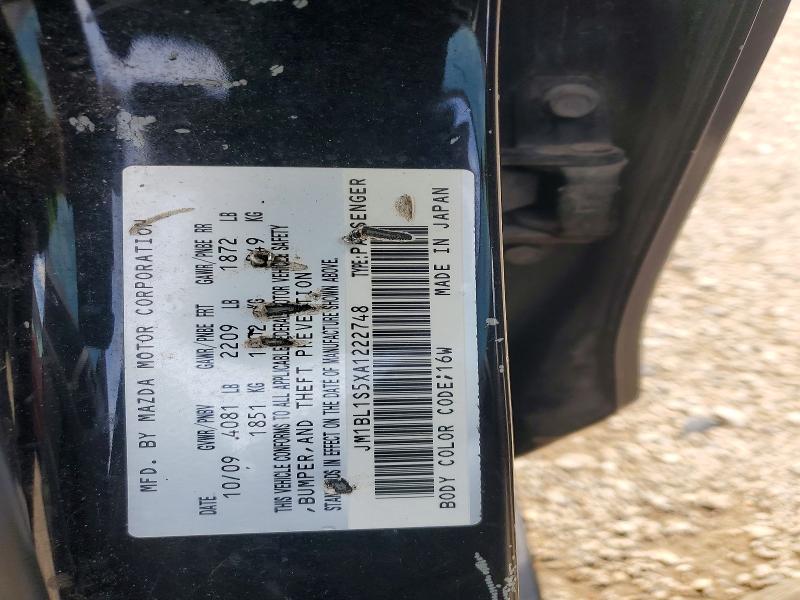 Aukcja sprzedaży 2010 Mazda 3, vin: JM1BL1S5XA1222748, numer aukcji: 51494946
