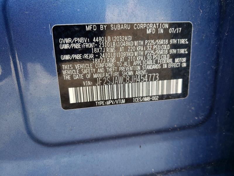 48438246 :رقم المزاد ، JF2SJAWC8JH454773 vin ، 2018 Subaru Forester مزاد بيع