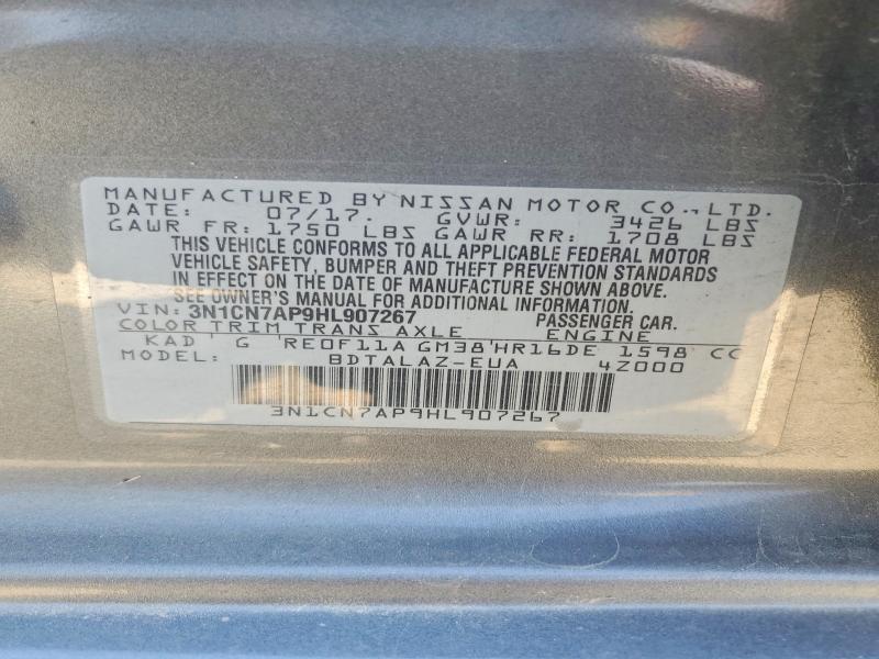 Aukcja sprzedaży 2017 Nissan Versa, vin: 3N1CN7AP9HL907267, numer aukcji: 49133076