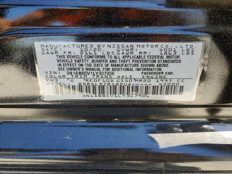2020 Nissan Sentra მანქანა იყიდება აუქციონზე, vin: 3N1AB8CV1LY307906, აუქციონის ნომერი: 50681116