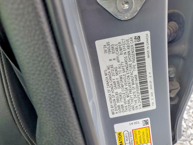 50347696 :رقم المزاد ، 2HGFE2F55SH519488 vin ، 2025 Honda Civic مزاد بيع