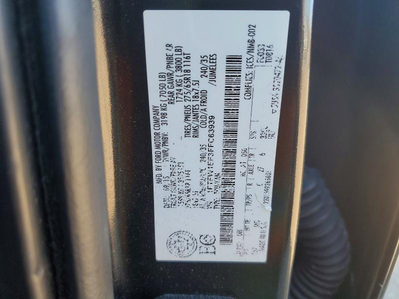 49145486 :رقم المزاد ، 1FTFW1EF3FFC63939 vin ، 2015 Ford F150 مزاد بيع