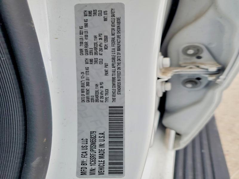 2025 Ram 1500 მანქანა იყიდება აუქციონზე, vin: 1C6SRFJP0SN658279, აუქციონის ნომერი: 48518366