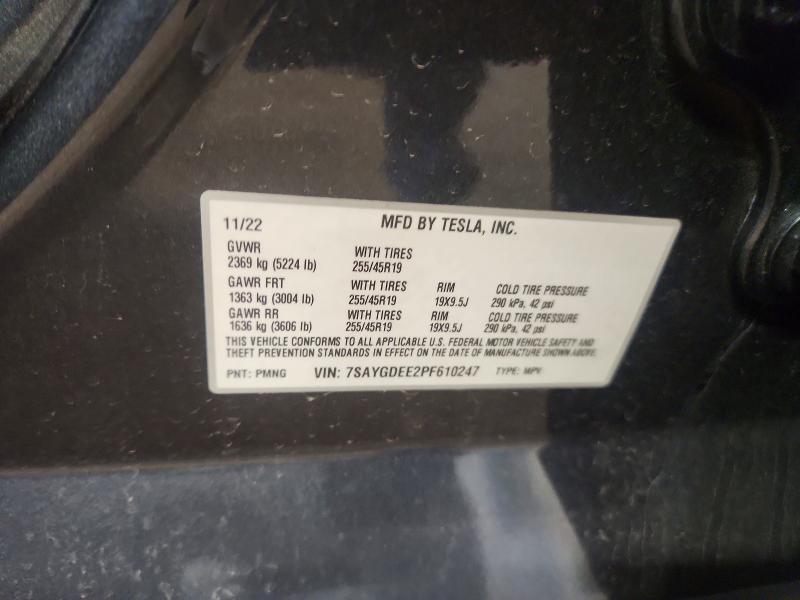 Aukcja sprzedaży 2023 Tesla Model Y, vin: 7SAYGDEE2PF610247, numer aukcji: 51537306