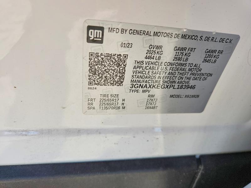 51411576 :رقم المزاد ، 3GNAXKEGXPL183946 vin ، 2023 Chevrolet Equinox مزاد بيع
