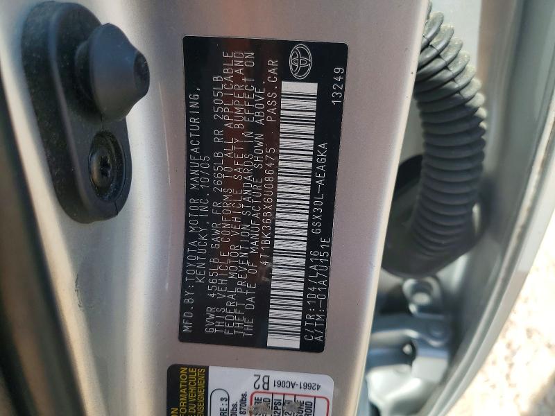 Продаж на аукціоні авто 2006 Toyota Avalon, vin: 4T1BK36BX6U086475, номер лоту: 50222036