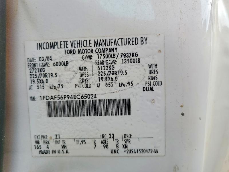 Продажа на аукционе авто 2004 Ford F550, vin: 1FDAF56P94EC65024, номер лота: 49871136