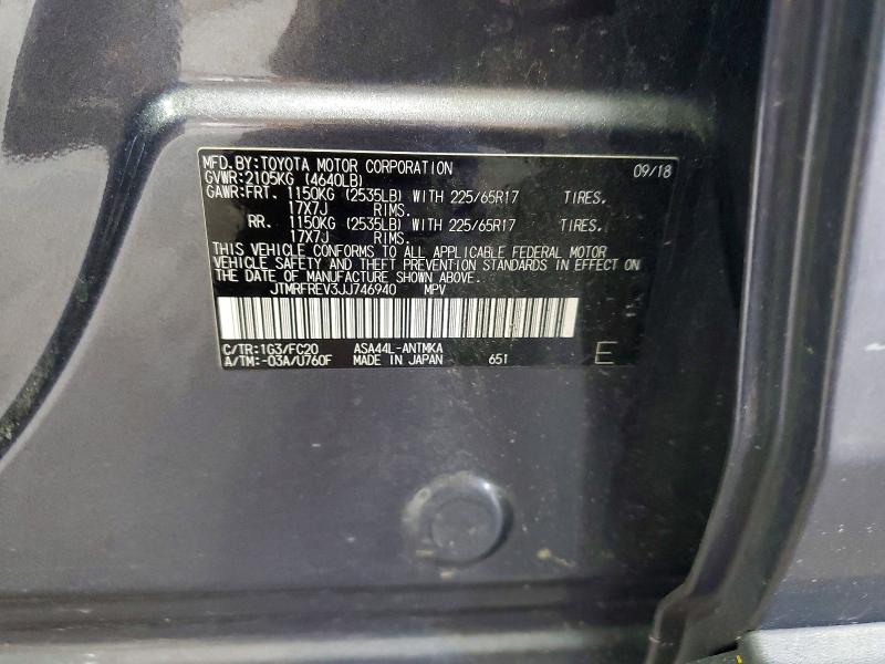 Продаж на аукціоні авто 2018 Toyota Rav4, vin: JTMRFREV3JJ746940, номер лоту: 49796036