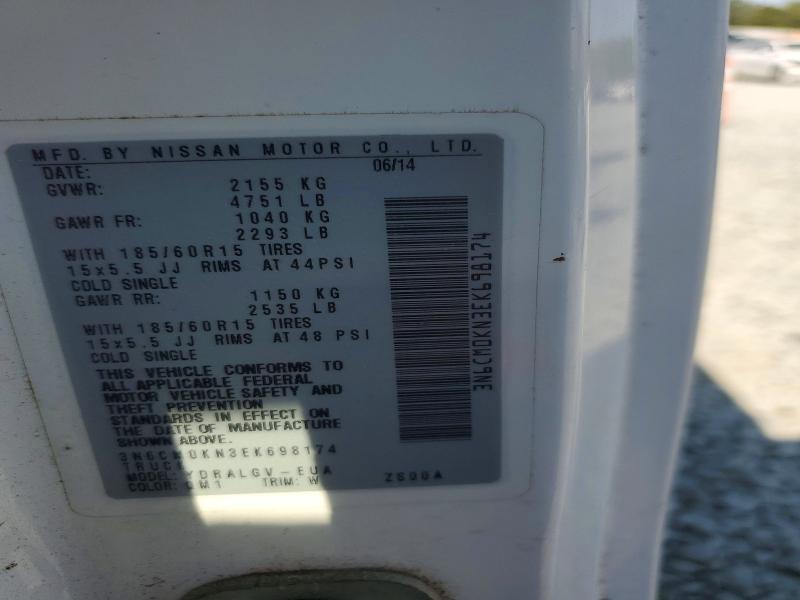 Продаж на аукціоні авто 2014 Nissan Nv200, vin: 3N6CM0KN3EK698174, номер лоту: 50423646